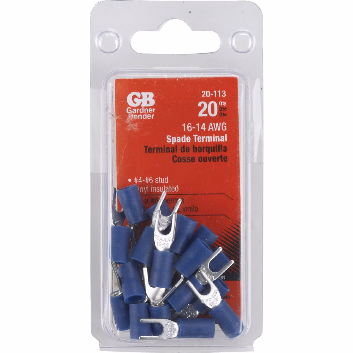 Gardner Bender 16 to 14 AWG #4 to #6 Yes Spade Terminal (20-Pack)