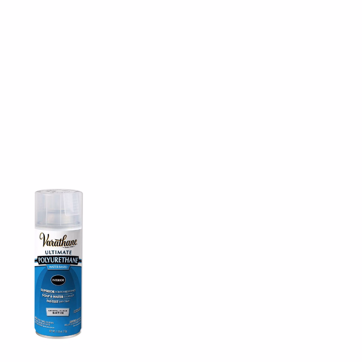 Varathane Satin Clear Interior Water-Based Spray Polyurethane, 11.25 Oz.
