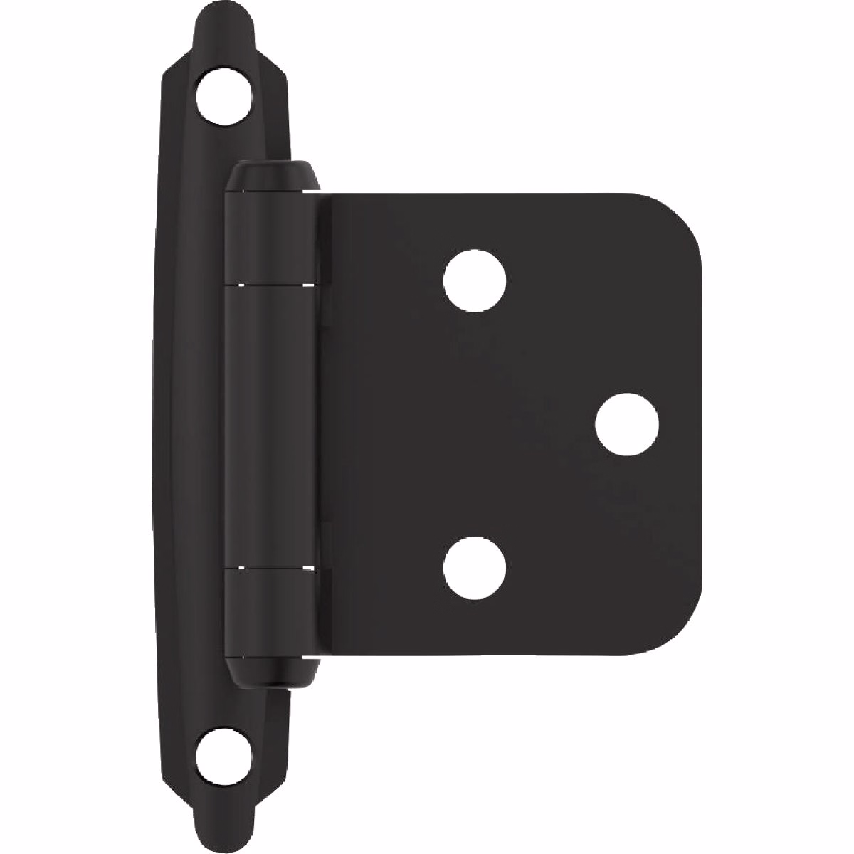 Amerock Matte Black Variable Overlay Self Closing Face Mount Cabinet Hinge (10-Pack)