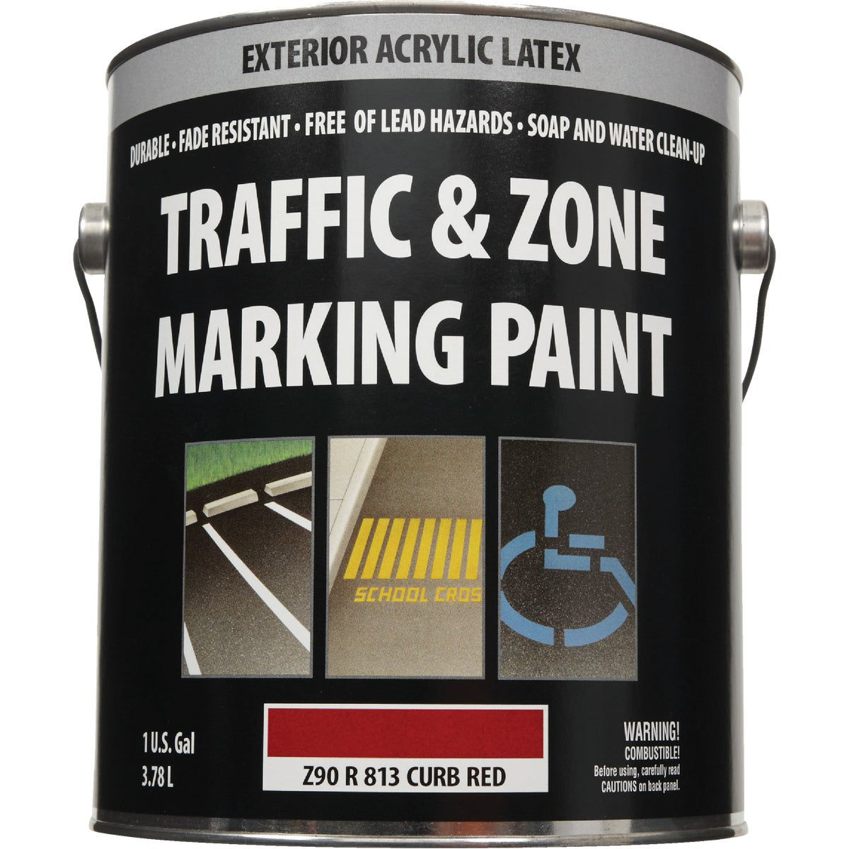 Traffic And & Curb Red Latex Gallon Traffic Paint