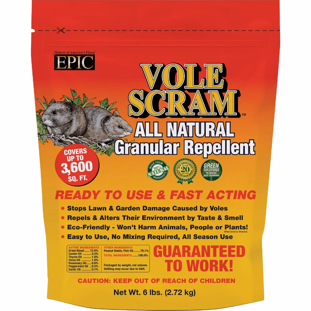 Vole Scram 6 Lb. Granular Organic Vole Repellent