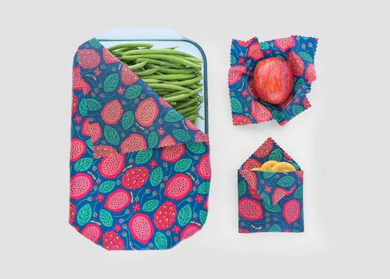 Beeswax Food Wrap – Dragonfruit Print