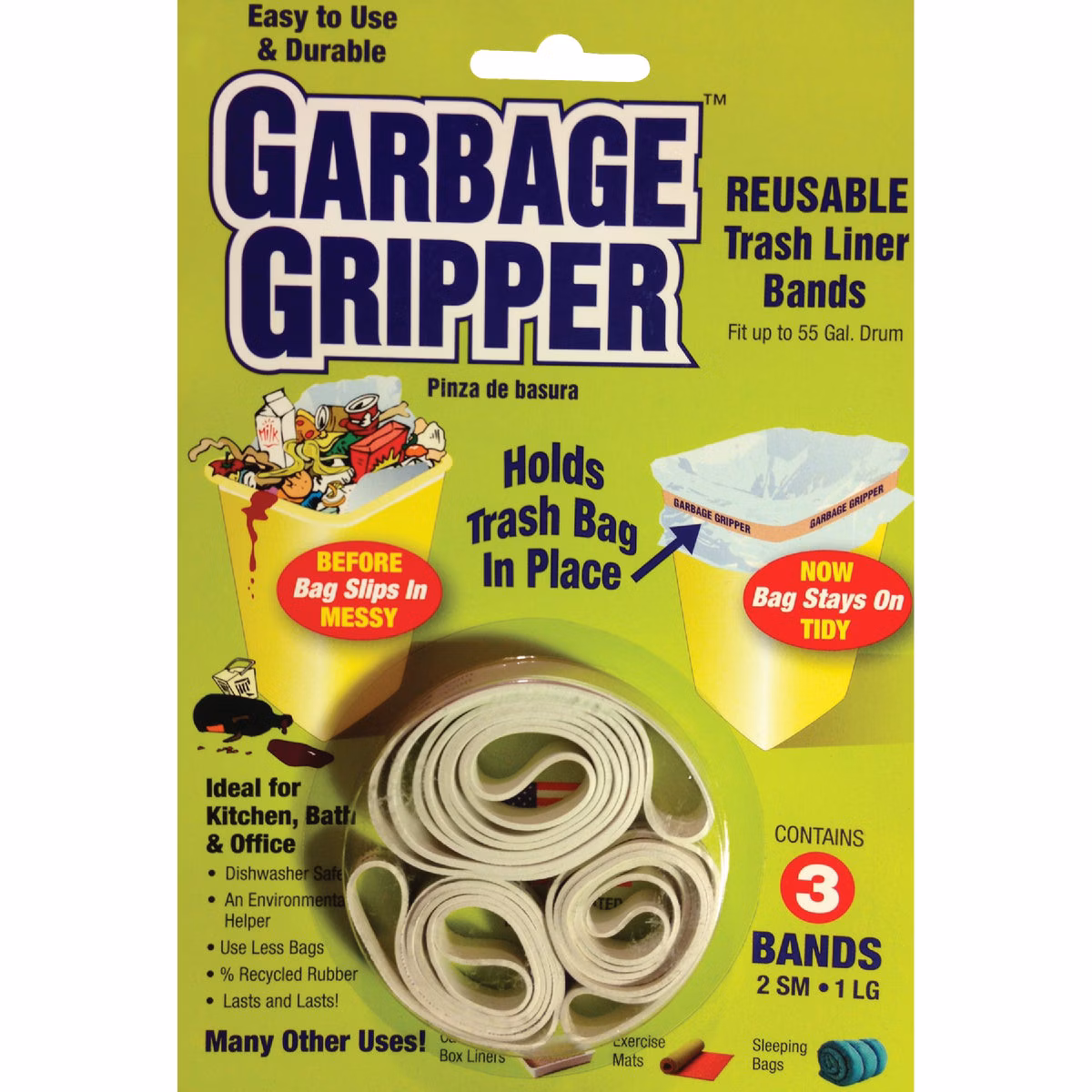 Garbage Gripper Garbage Bag Holder Band (3-Pack)