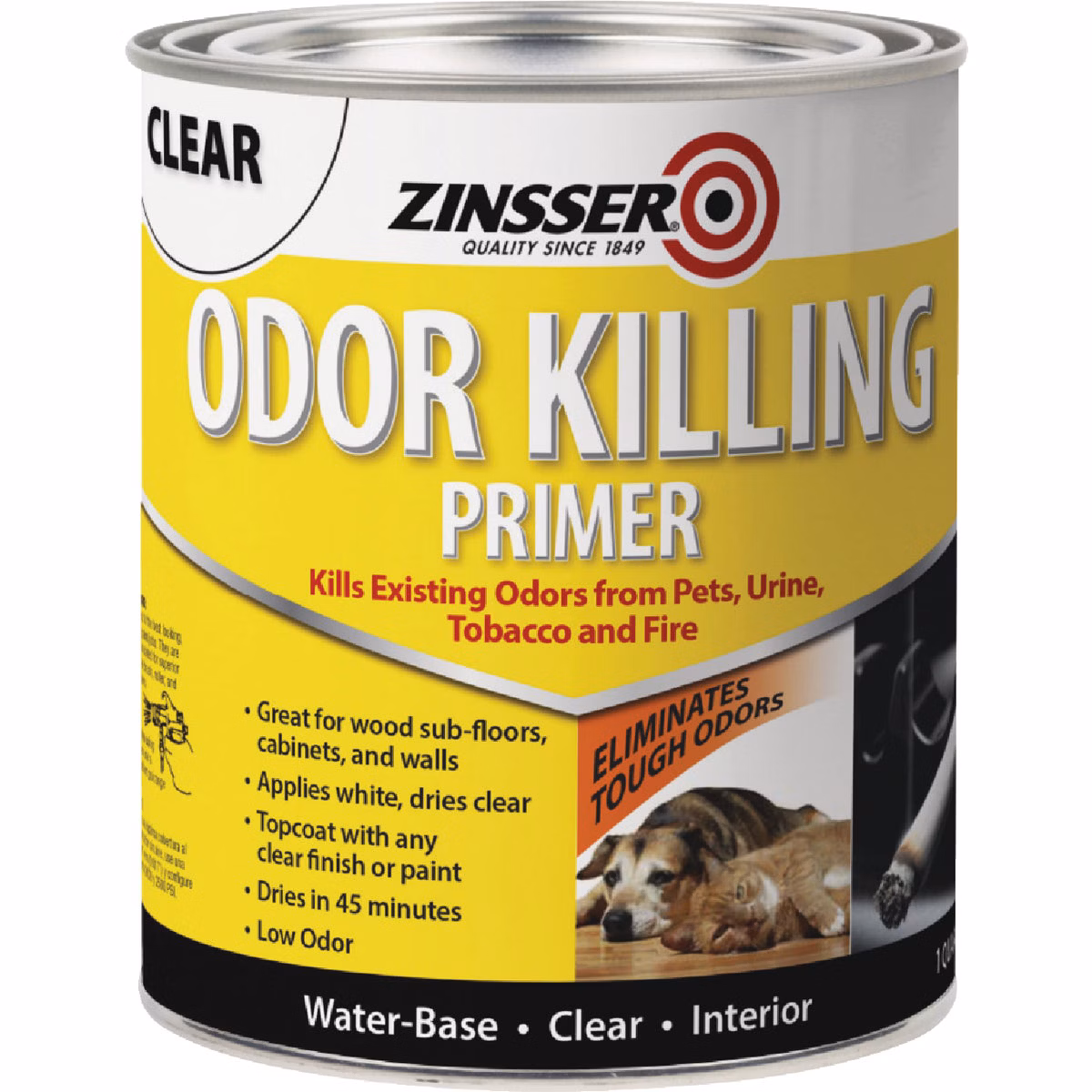 Zinsser Odor Killing Water-Based Interior Primer, White, 1 Qt.