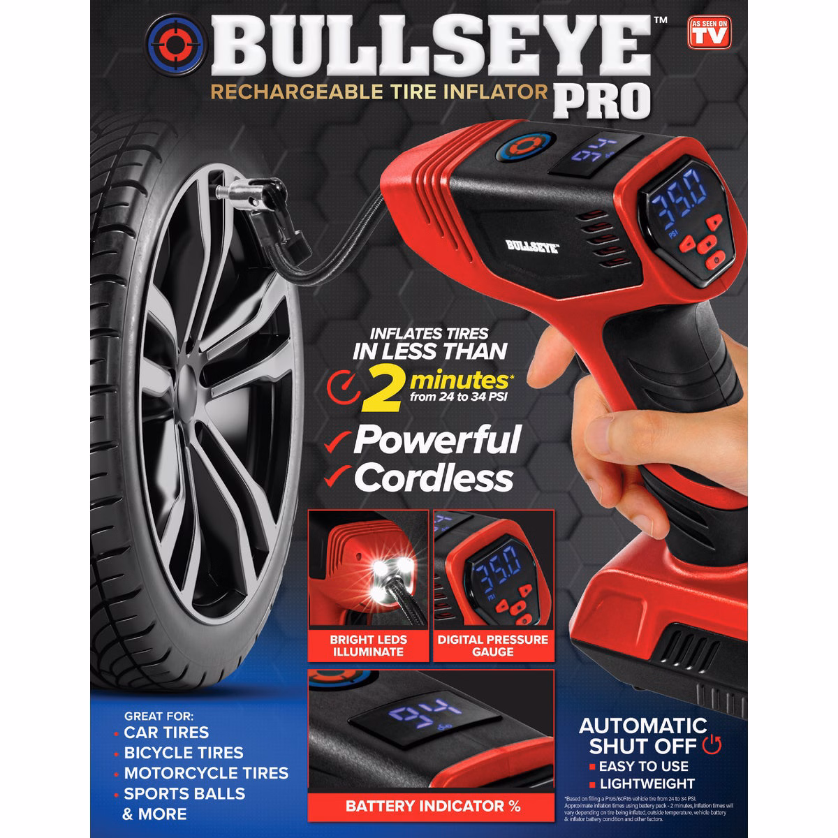 Bullseye Rechargeable Tire Inflator