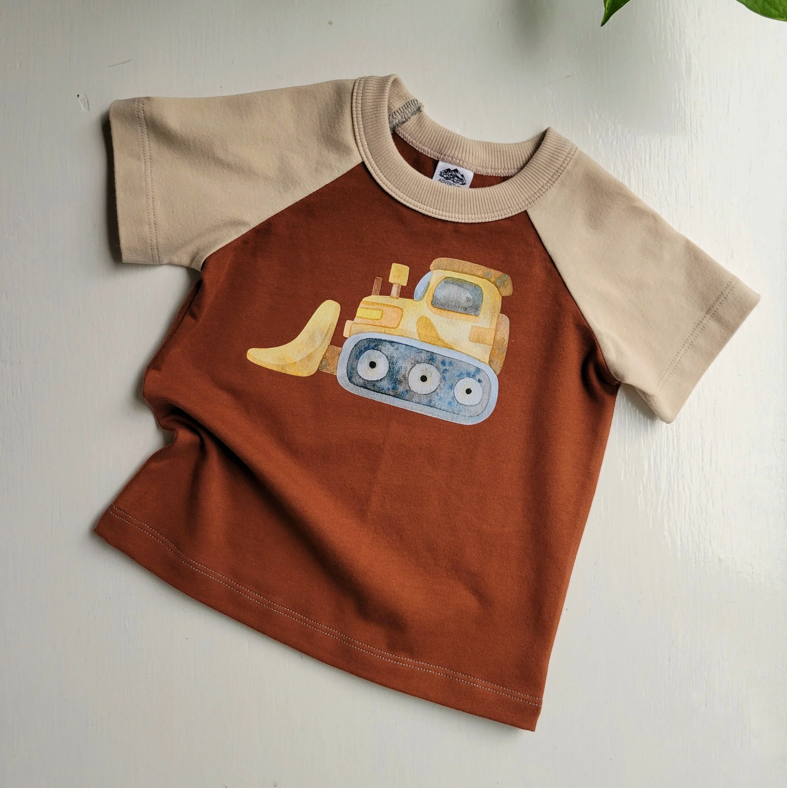Kids Rust Brown Trucks Tshirt – Organic American made Cotton