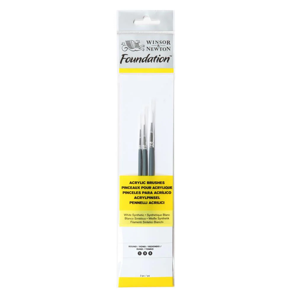 Foundation Acrylic Brush – Short Handle – 3 Pack