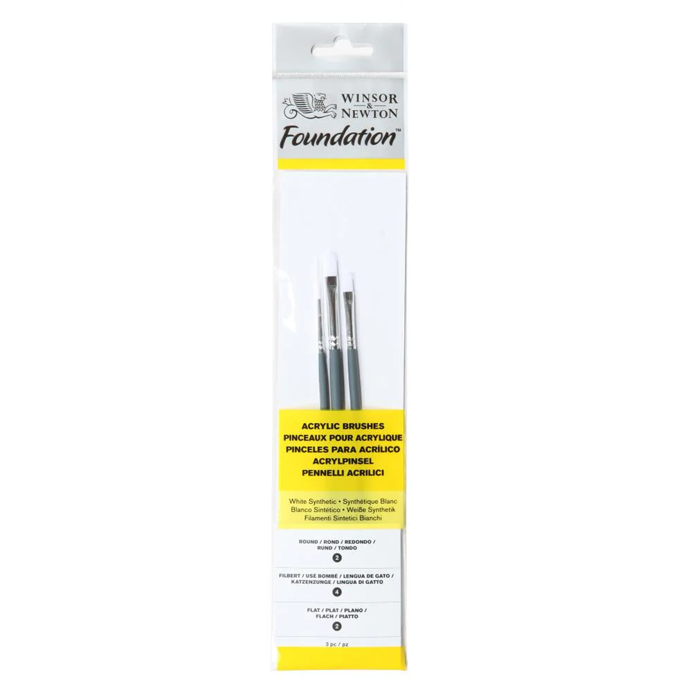 Foundation Acrylic Brush – Short Handle – 3 Pack (2)