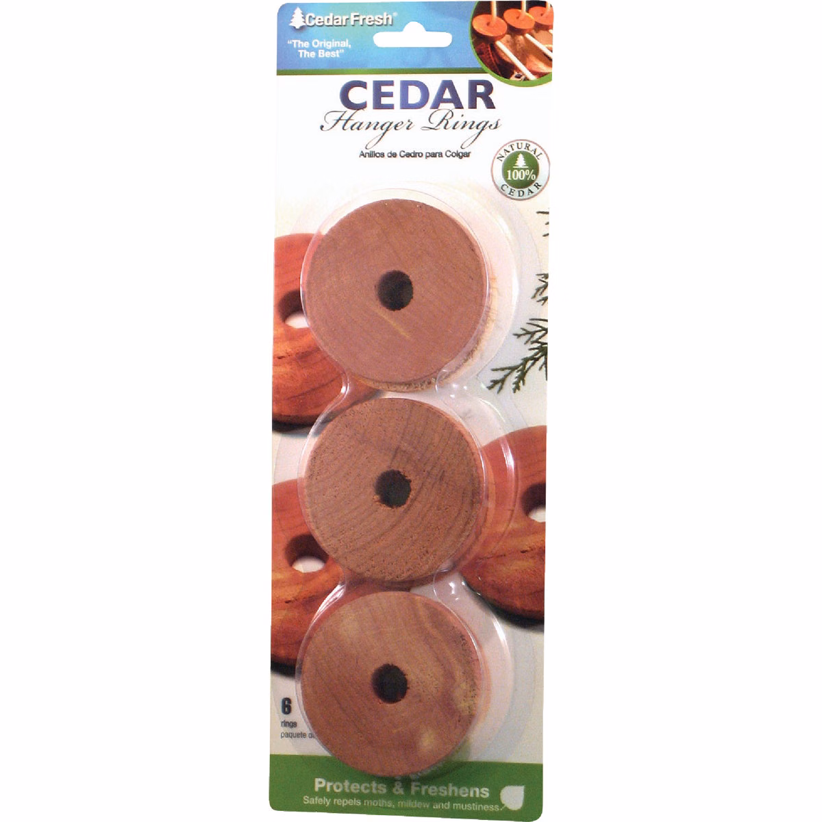 Cedar Fresh .375 In. H. x 2 In. Dia. Cedar Hanger Rings (6-Pack)