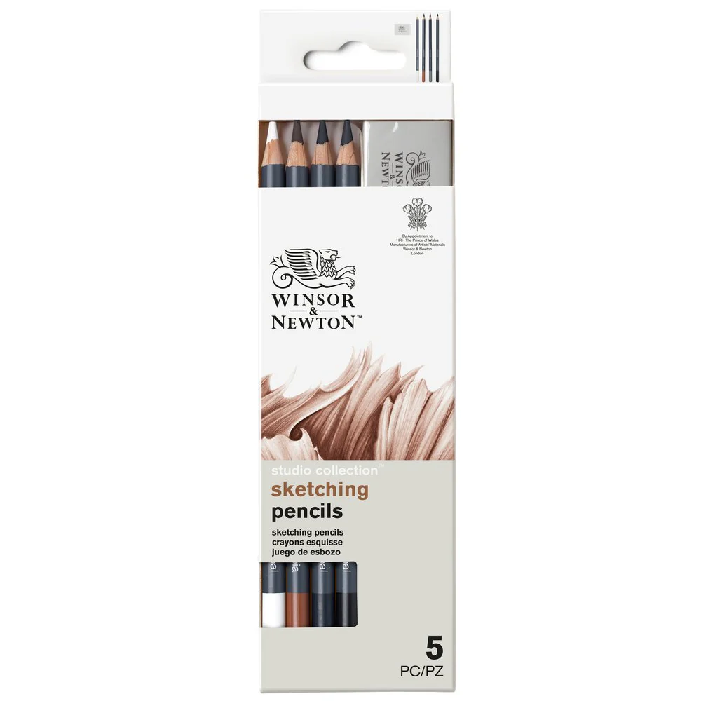 Studio Collection Sketching Pencil x5 With Eraser Blister Set