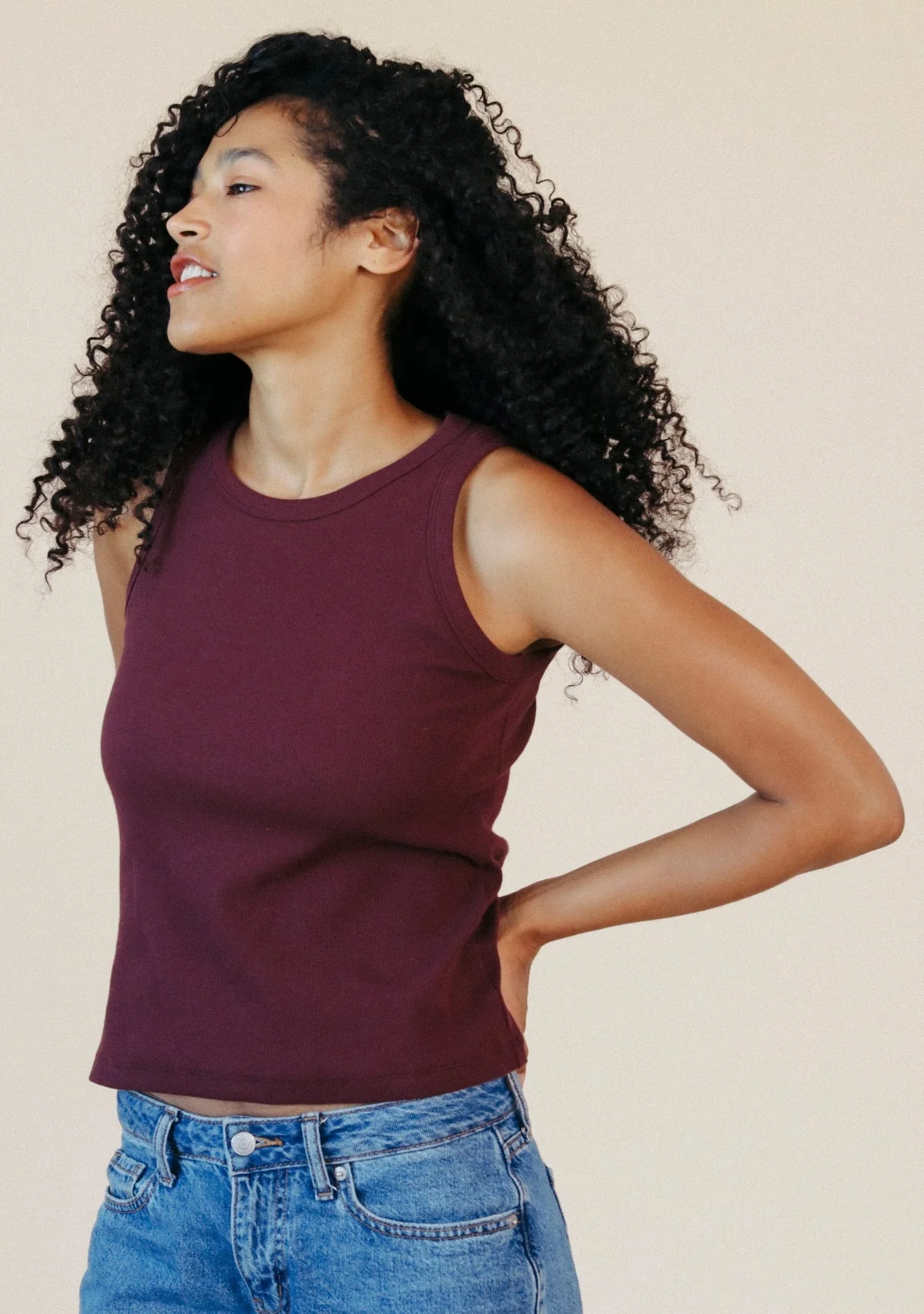 Charlie Ribbed Organic Cotton Tank – Port