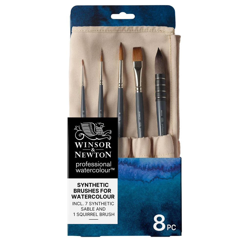 Professional Synthetic Brushes for Watercolour 8 Pack