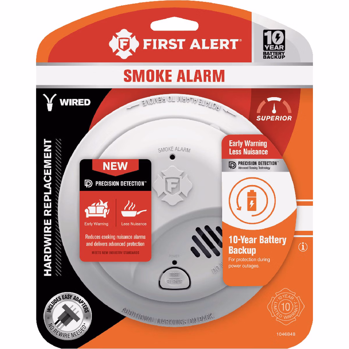 First Alert SMI105-AC Interconnect Hardwire Ionization Smoke Alarm with 10-Year Battery Backup