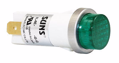 SUNS IL4E-240E-G-Q LED 1/2″ Green Indicator Light Raised 240V Spade Solico Ideal