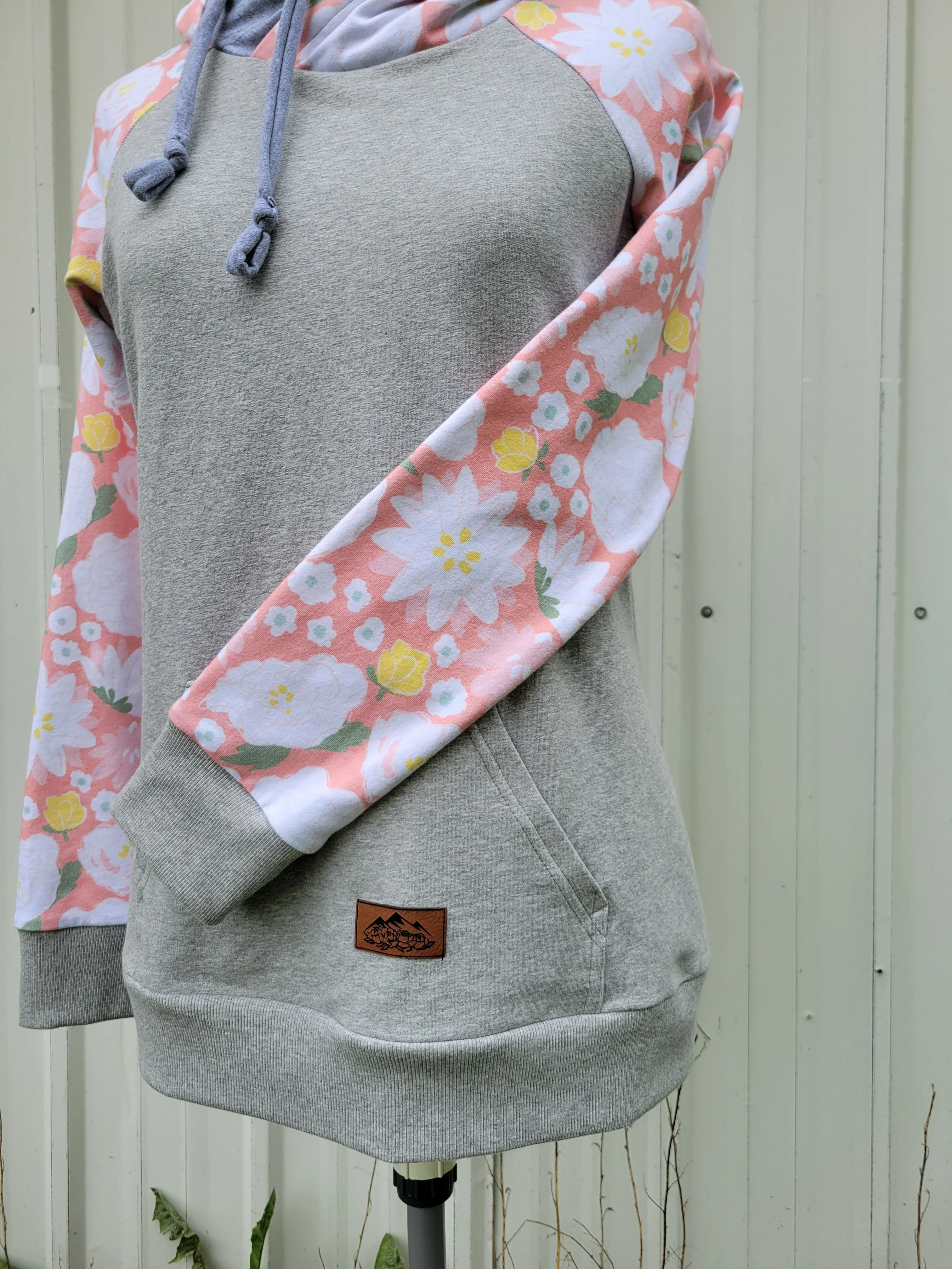 Women’s Peach Gray Double Hoodie