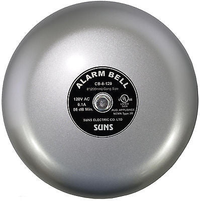 SUNS CB-8-120 Gray 120V Alarm Bell 8 Inch 120 Volt AC (8″ in 120 VAC)