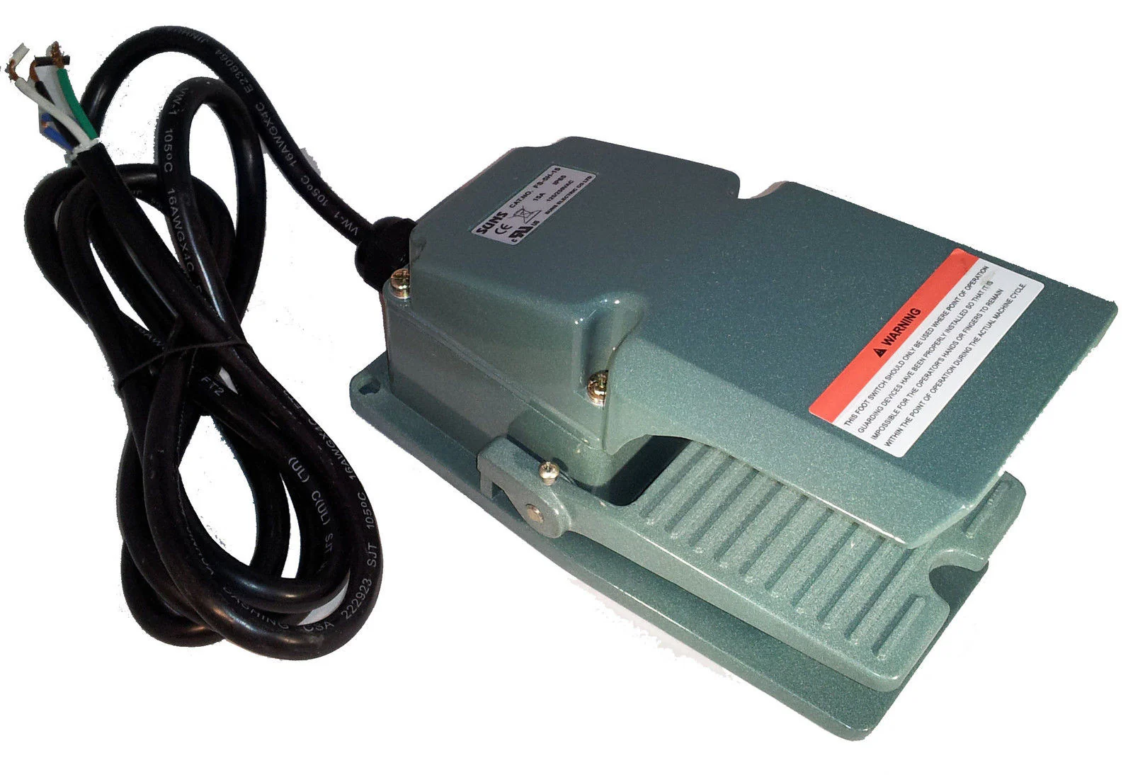SUNS FS-5H-15-2 15A UL Certified Heavy Duty Half Guard Foot Switch Prewired 2m