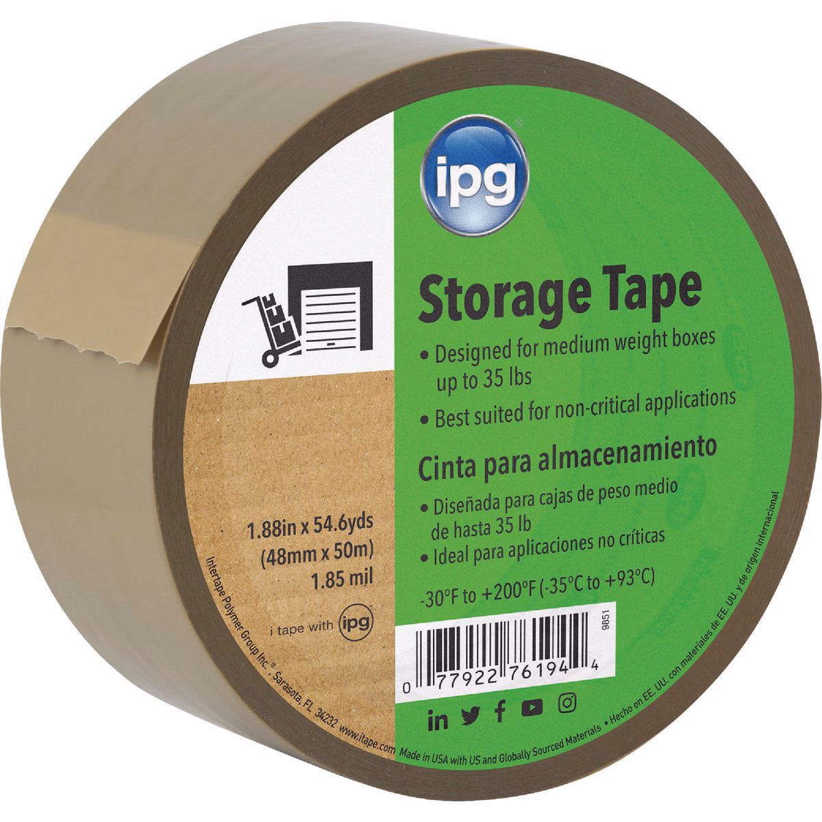 IPG 1.88 In. X 55 Yd. Tan Sealing Tape