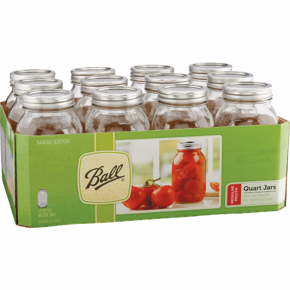 Ball 1 Qt. Regular Mouth Mason Jar (12-Count)