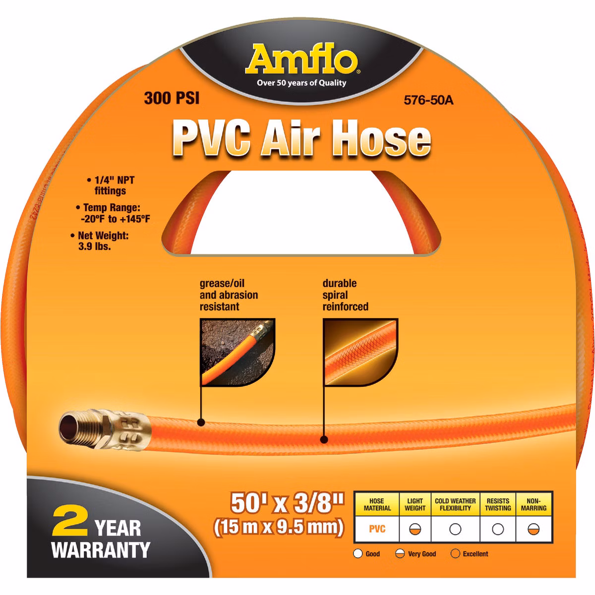 Amflo 3/8 In. x 50 Ft. PVC Air Hose