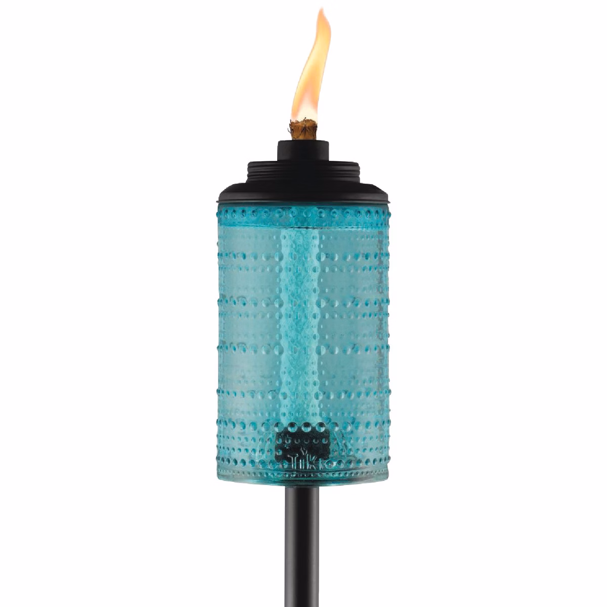 Tiki Easy Install 68 In. Blue Carnival Glass Patio Torch
