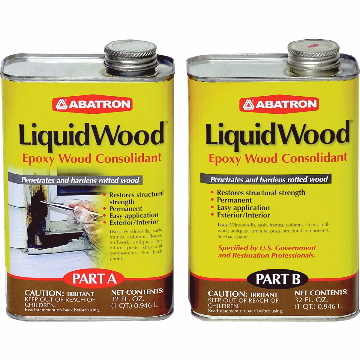 Abatron LiquidWood – Includes 1 Qt. Part A & 1 Qt. Part B