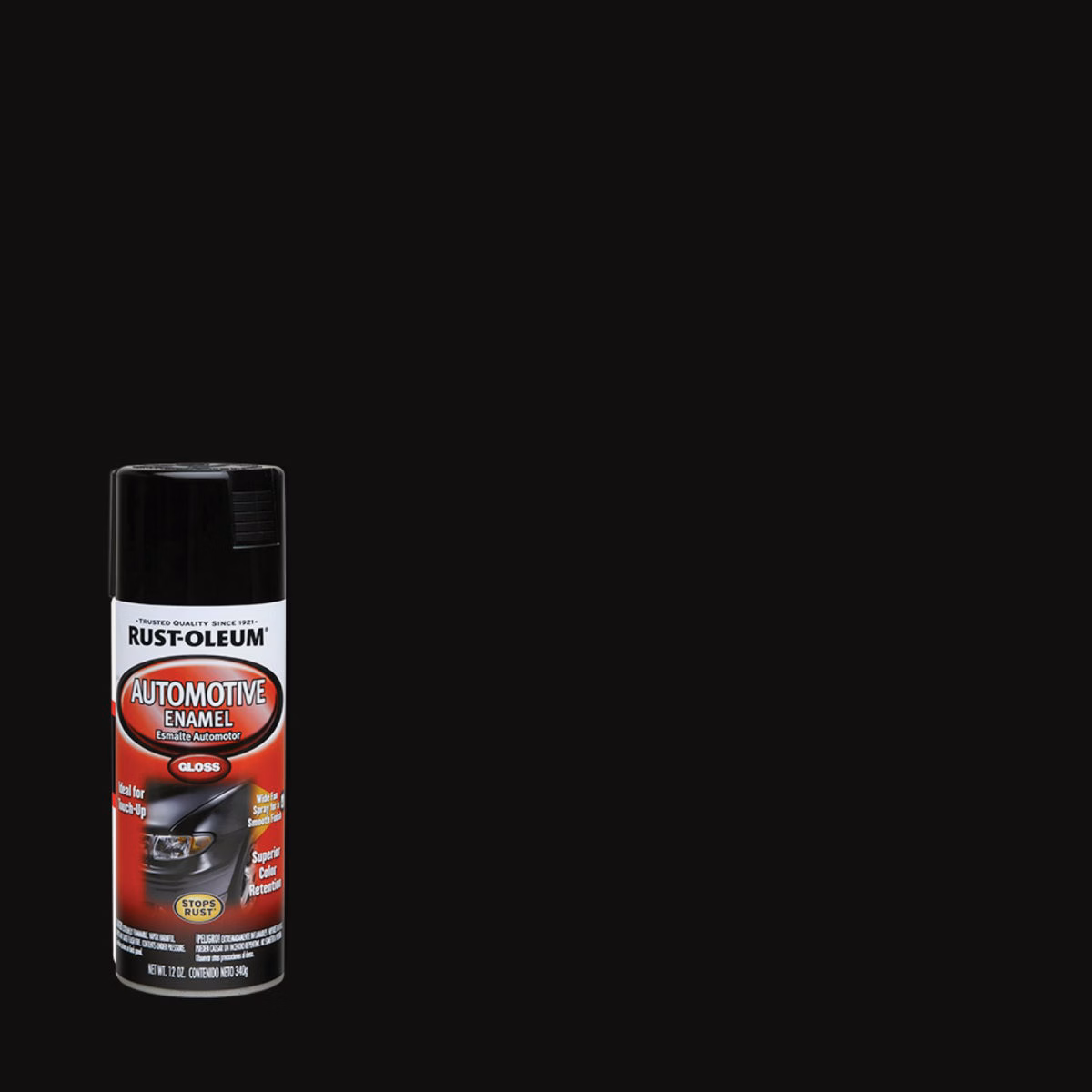 Rust-Oleum Stops Rust Automotive Enamel Spray Paint, 12 Oz., Gloss Black