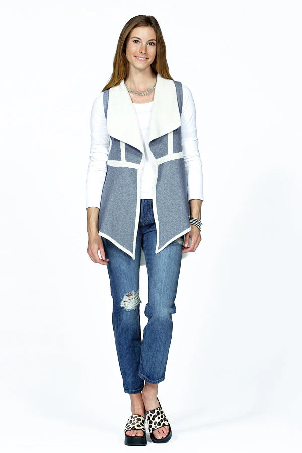 cotton herringbone vest
