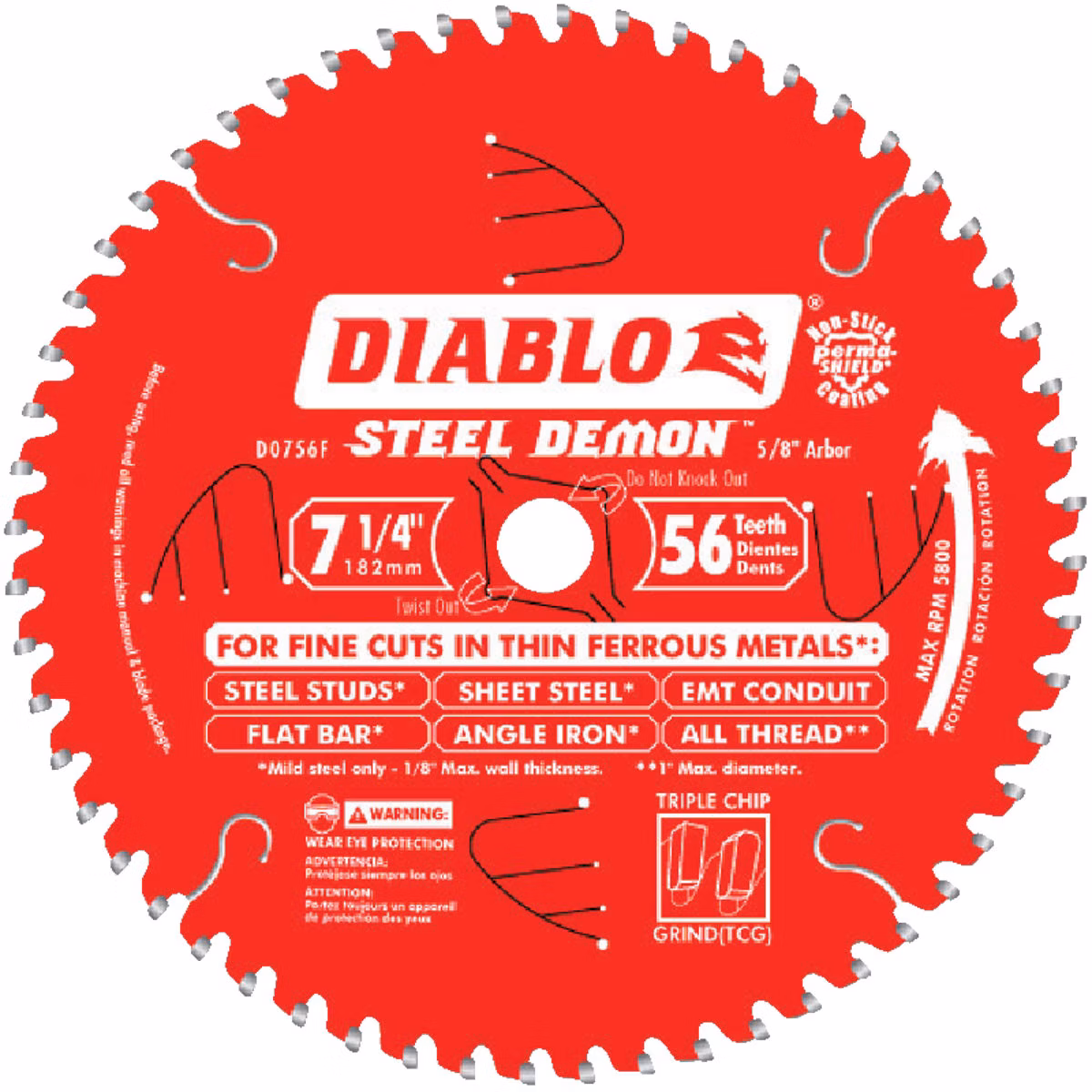 Diablo Steel Demon 7-1/4 In. 56-Tooth Thin Metal Circular Saw Blade