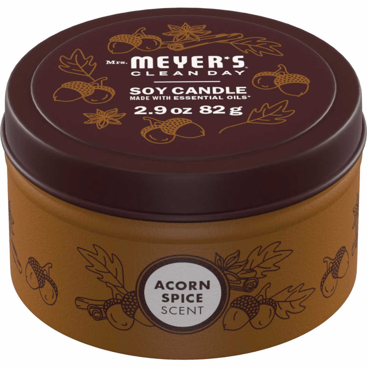 Mrs. Meyer's Clean Day 2.9 Oz. Acorn Spice Fall Tin Candle