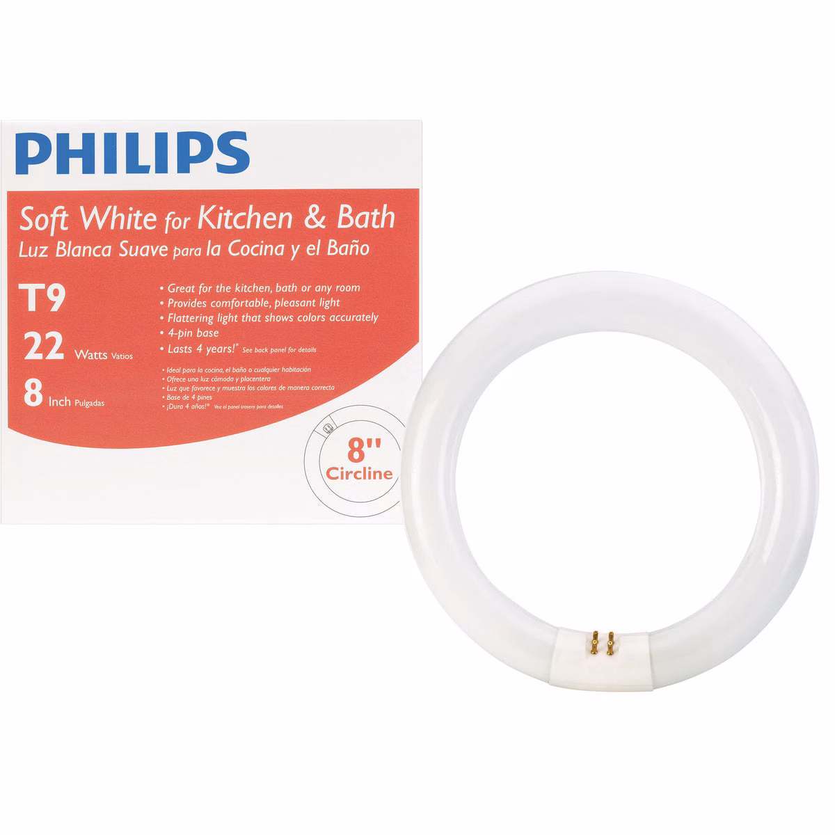 Philips 22W 8 In. Bright White T9 4-Pin Circline Fluorescent Tube Light Bulb