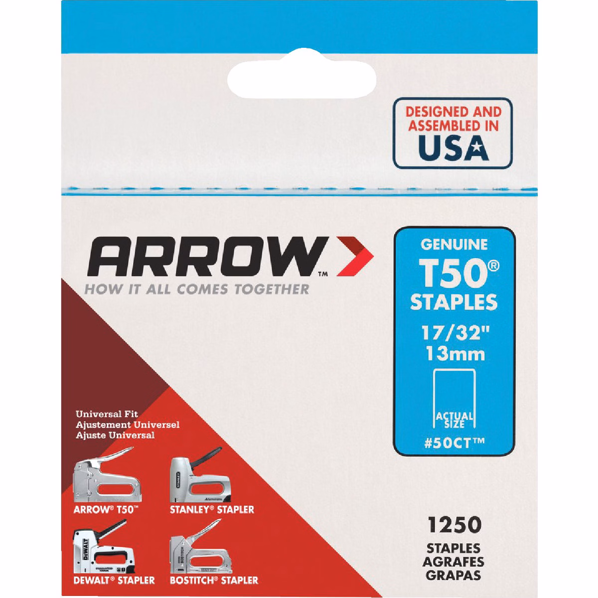 Arrow T50 Heavy-Duty Staple, 17/32 In. (1250-Pack)