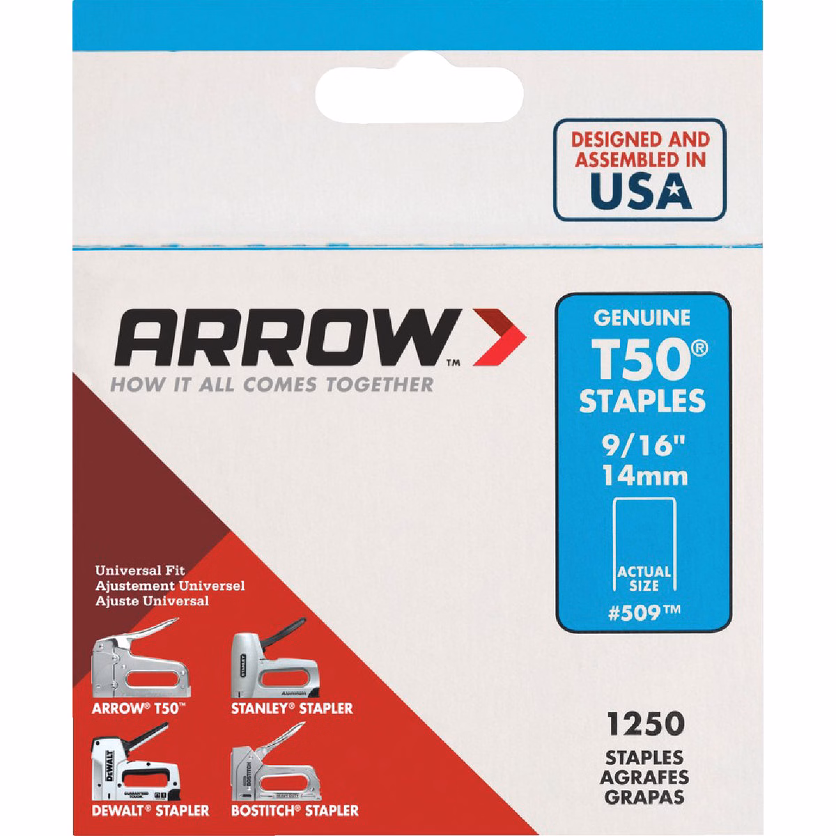 Arrow T50 Heavy-Duty Staple, 9/16 In. (1250-Pack)