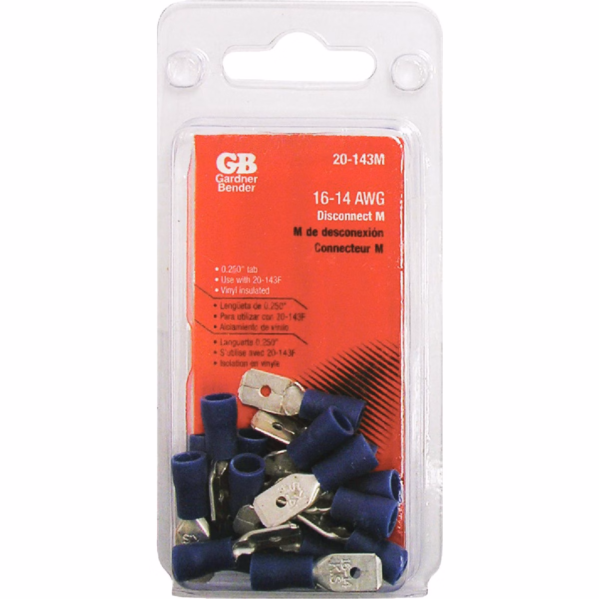 Gardner Bender 16 to 14 AWG Male Blue Vinyl-Insulated Barrel Disconnect (18-Pack)