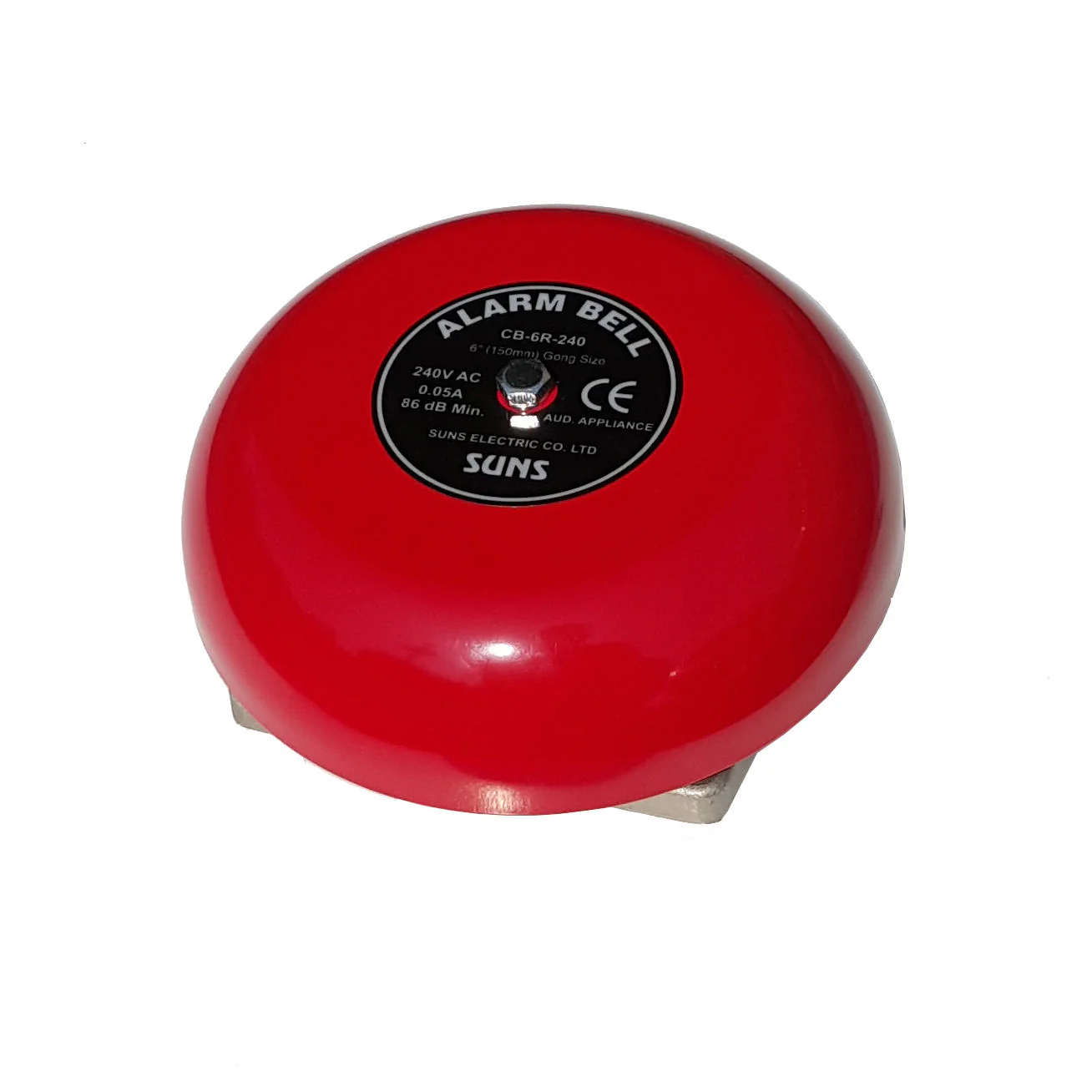 SUNS CB-6R-240 Red 240V Alarm Bell 6 Inch 240 Volt AC (6″ in 240 VAC)