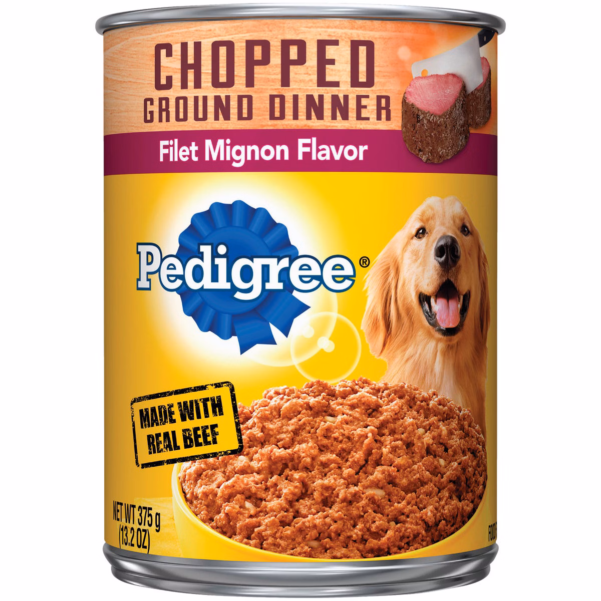 Pedigree Traditional Chopped Ground Dinner Filet Mignon Flavor Adult Wet Dog Food, 13.2 Oz.