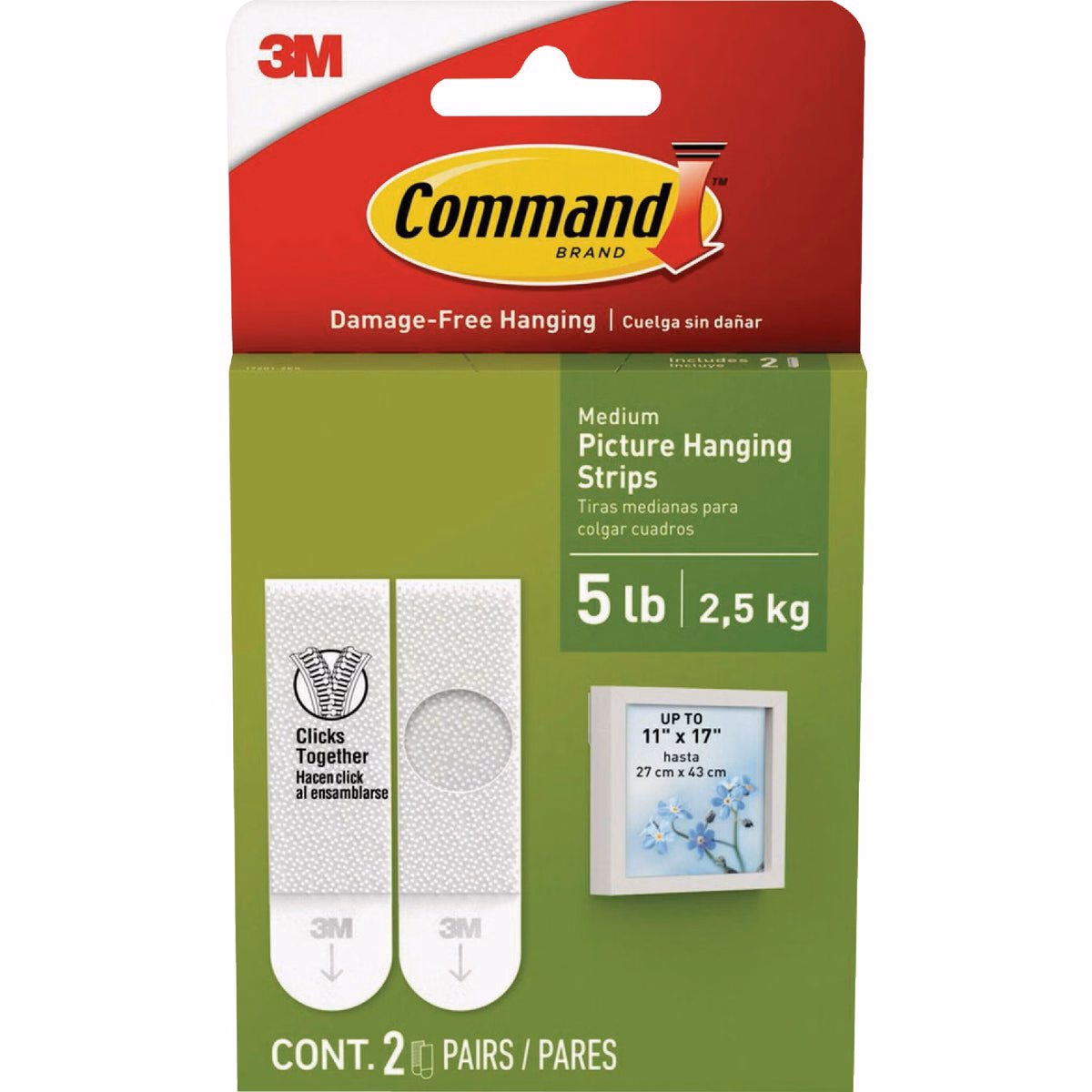 Command White Medium Adhesive Strips, 4 Strips