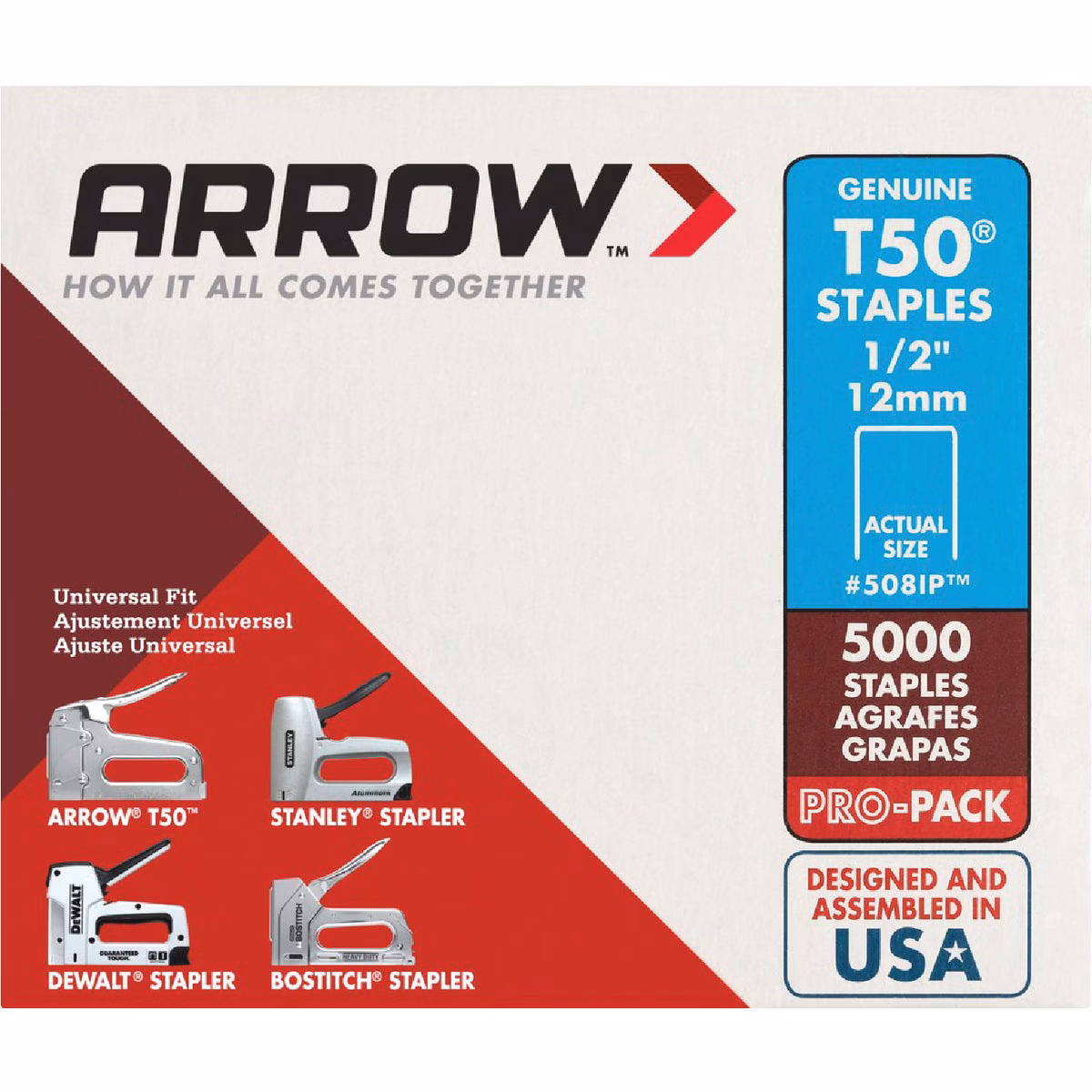 Arrow T50 Pro-Pack Heavy-Duty Staple, 1/2 In. (5000-Pack)