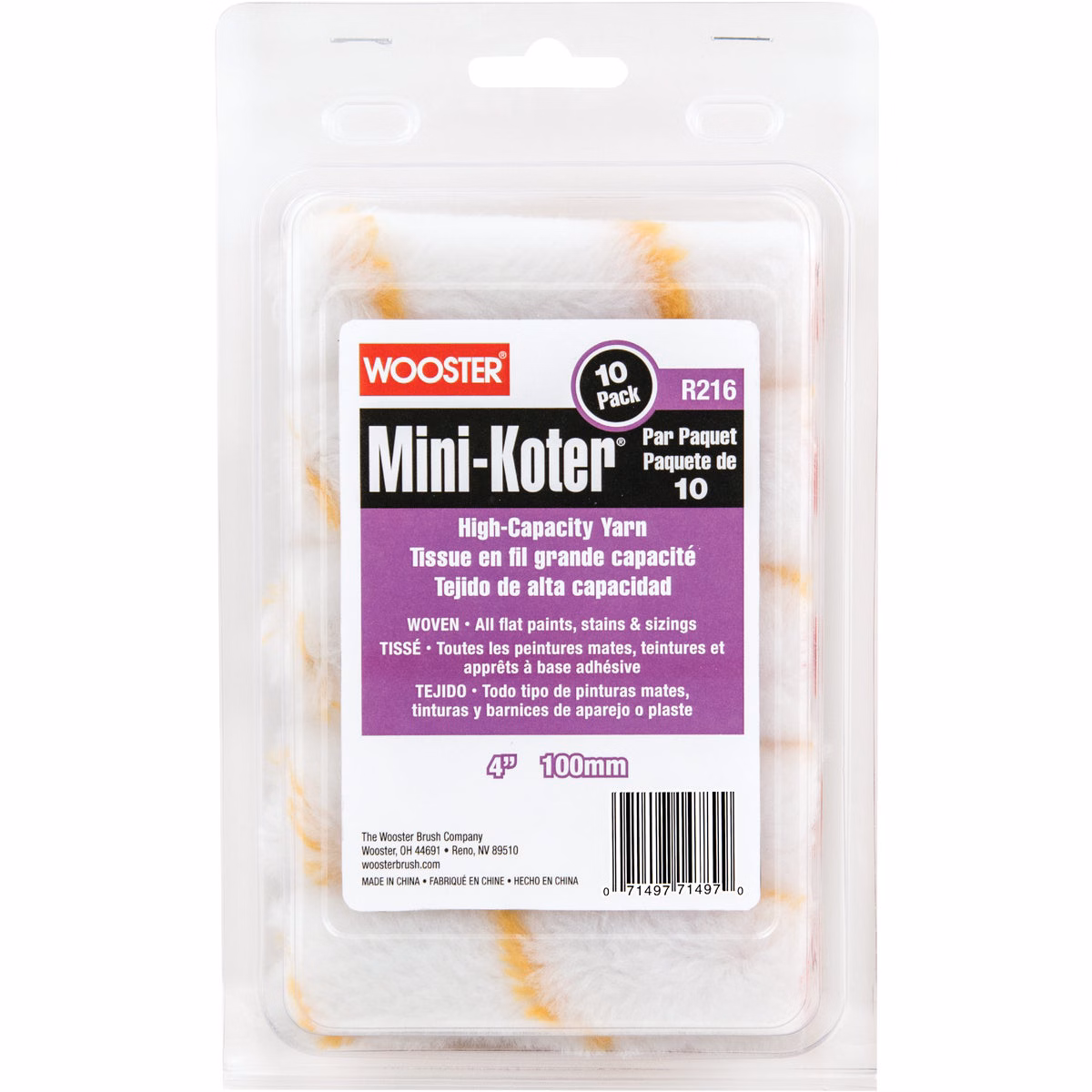 Wooster Mini-Koter 4 In. Poly Yarn Woven Roller Cover (10-Pack)