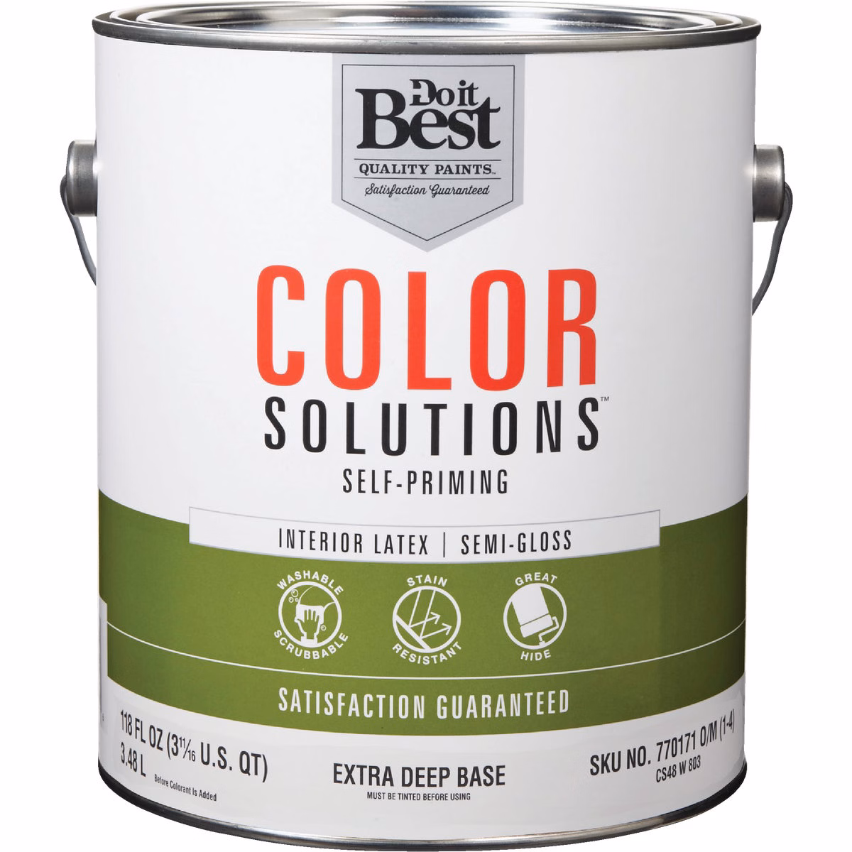 Do it Best Color Solutions Latex Self-Priming Semi-Gloss Interior Wall Paint, Extra Deep Base, 1 Gal.