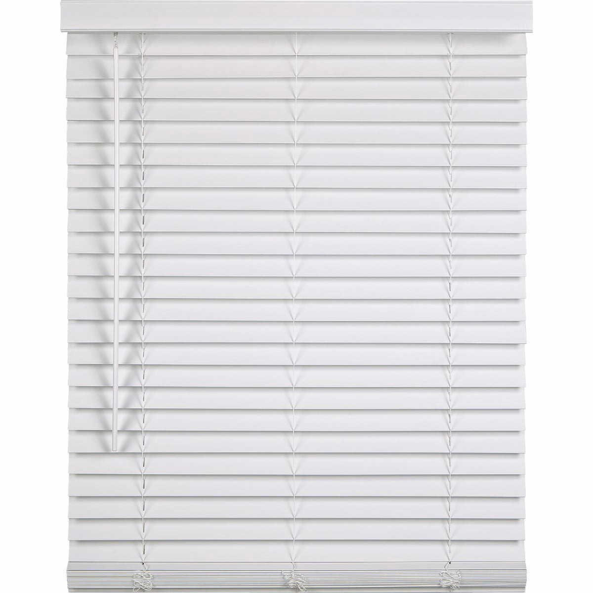 Home Impressions 52 In. x 64 In. x 2 In. White Faux Wood Cordless Blind