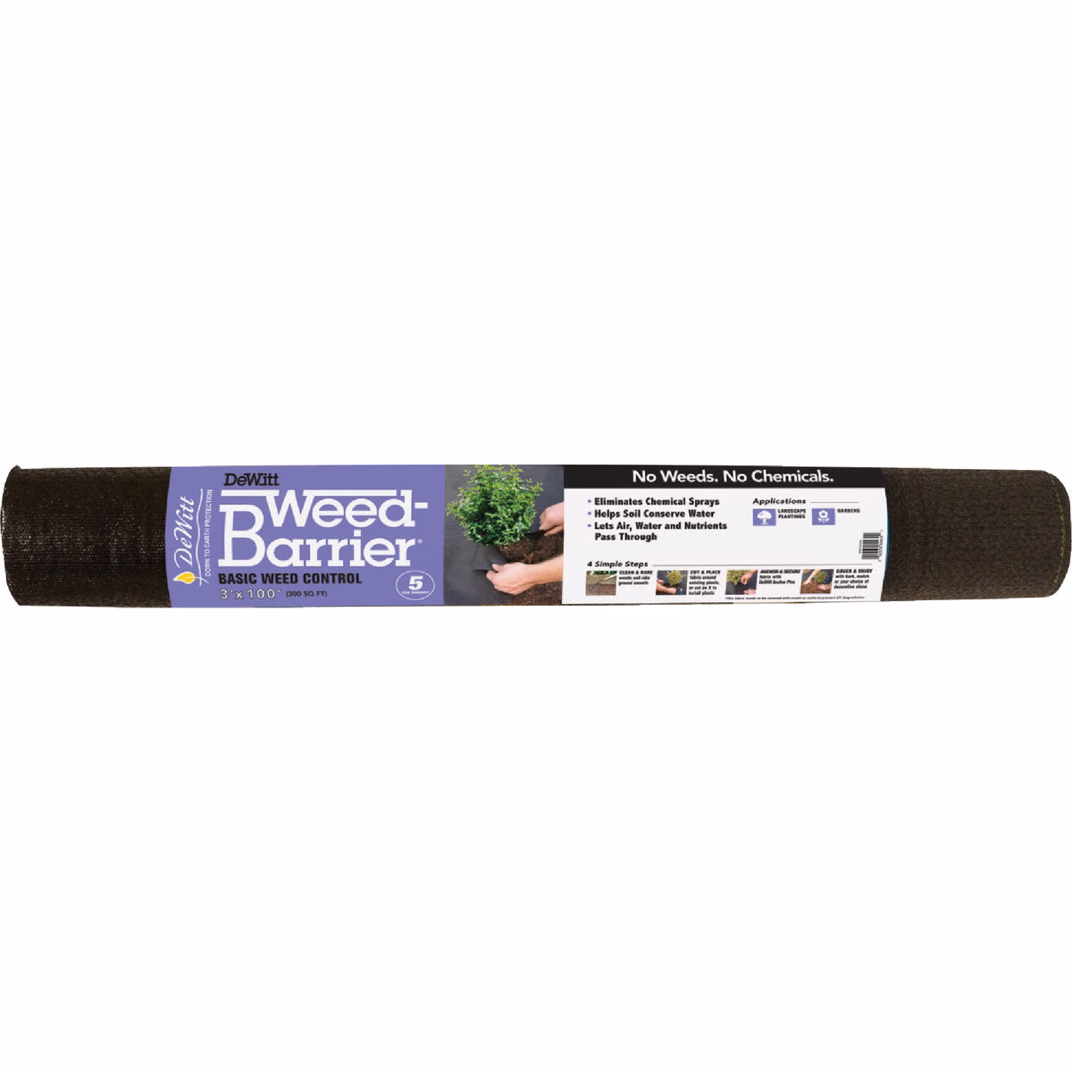 DeWitt Weed Barrier 3 Ft. W. x 100 Ft. L. Pointbond Polyproylene 5-Year Basic Weed Control Landscape Fabric