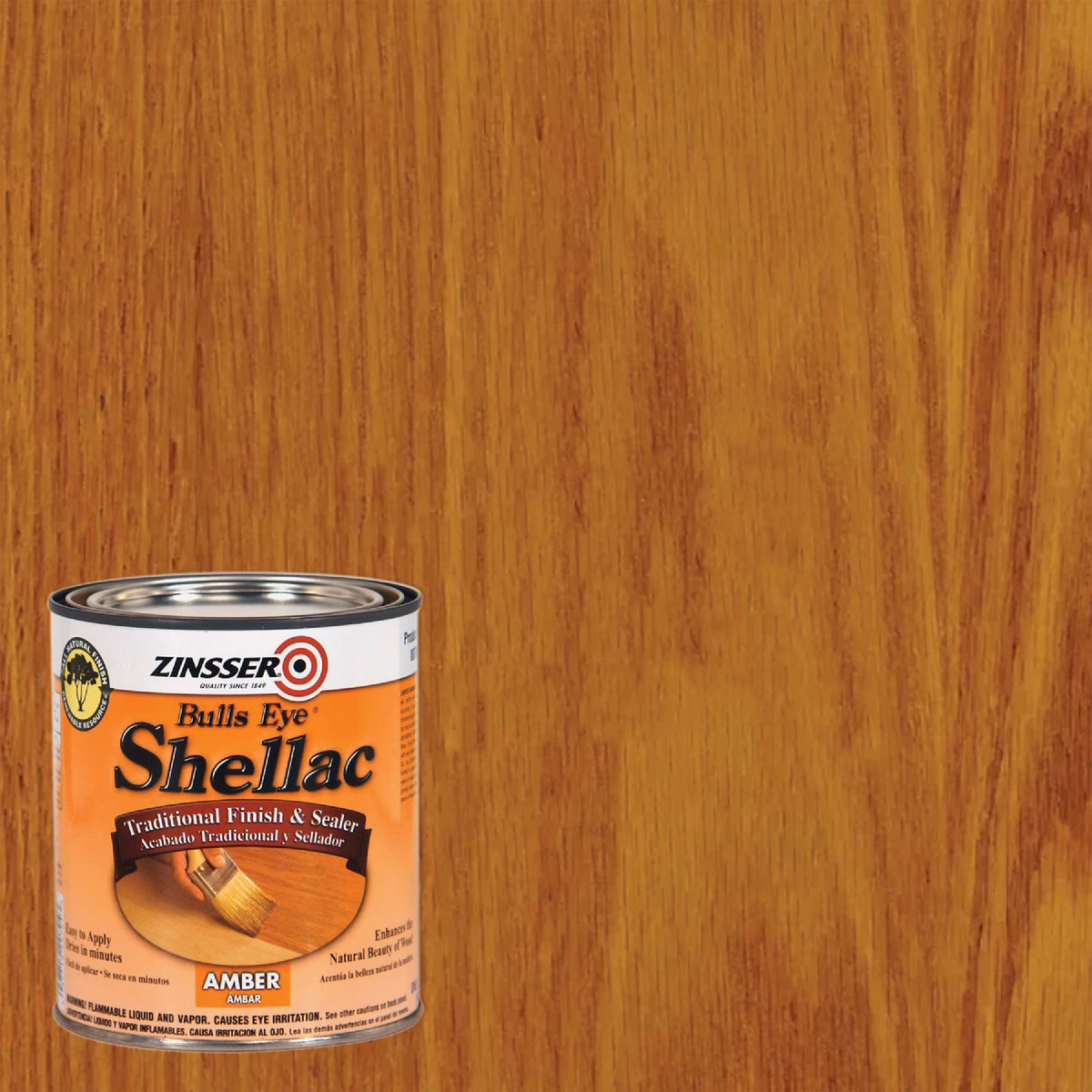 Zinsser Bulls Eye Amber Shellac, Quart