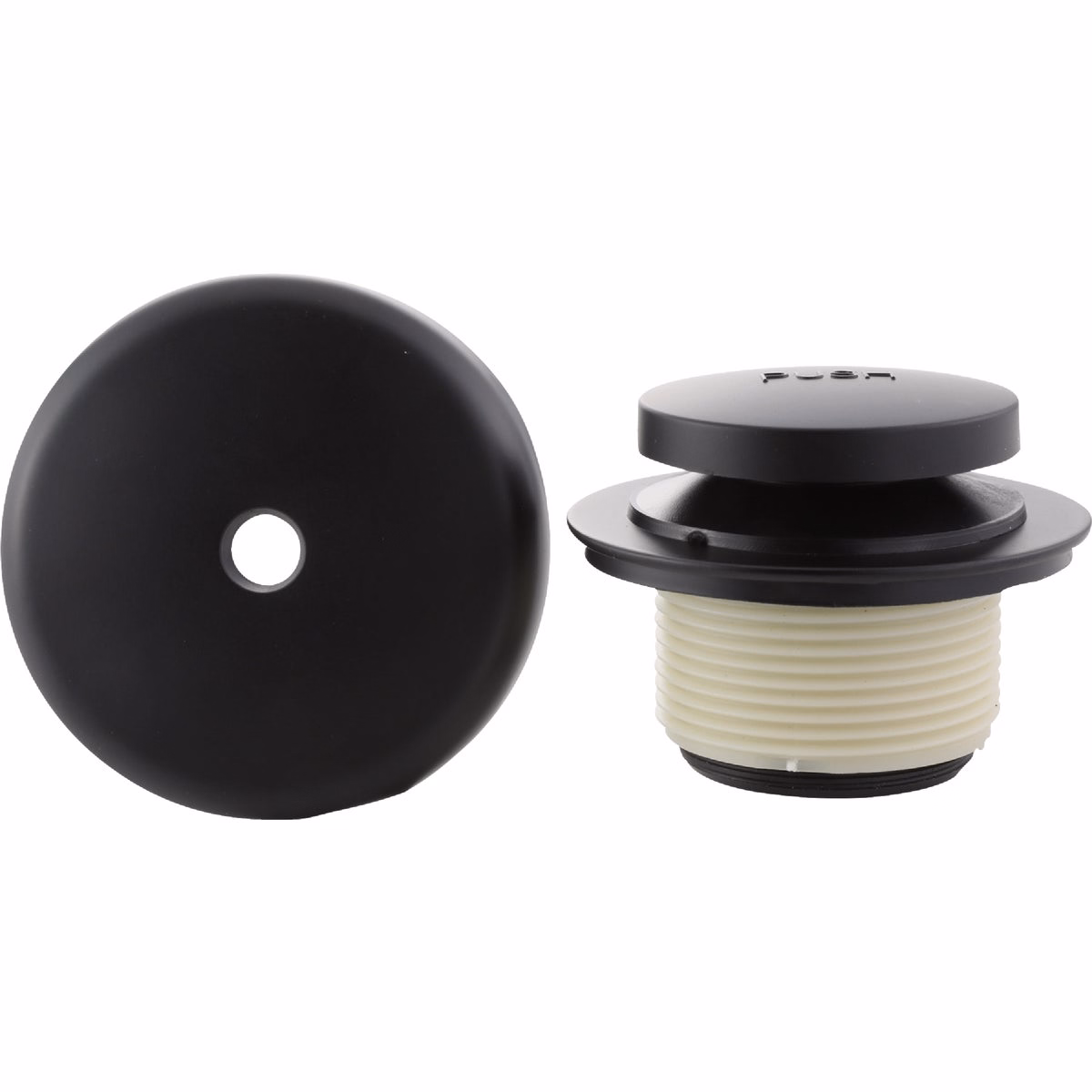Danco Touch-Toe Matte Black Tub Drain Trim Kit with Overflow