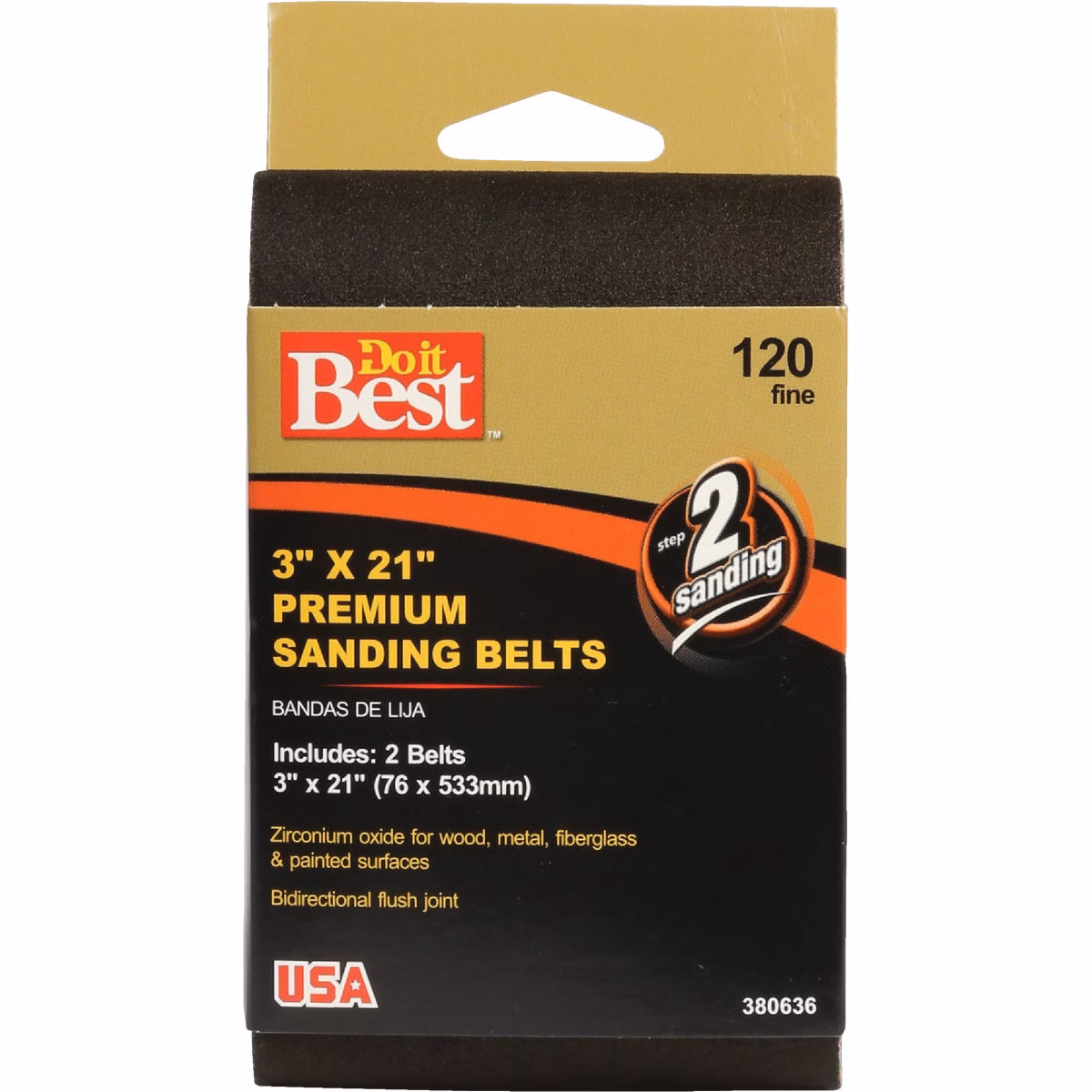 Do it Best 3 In. x 21 In. 120 Grit Heavy-Duty Premium Sanding Belt (2-Pack)
