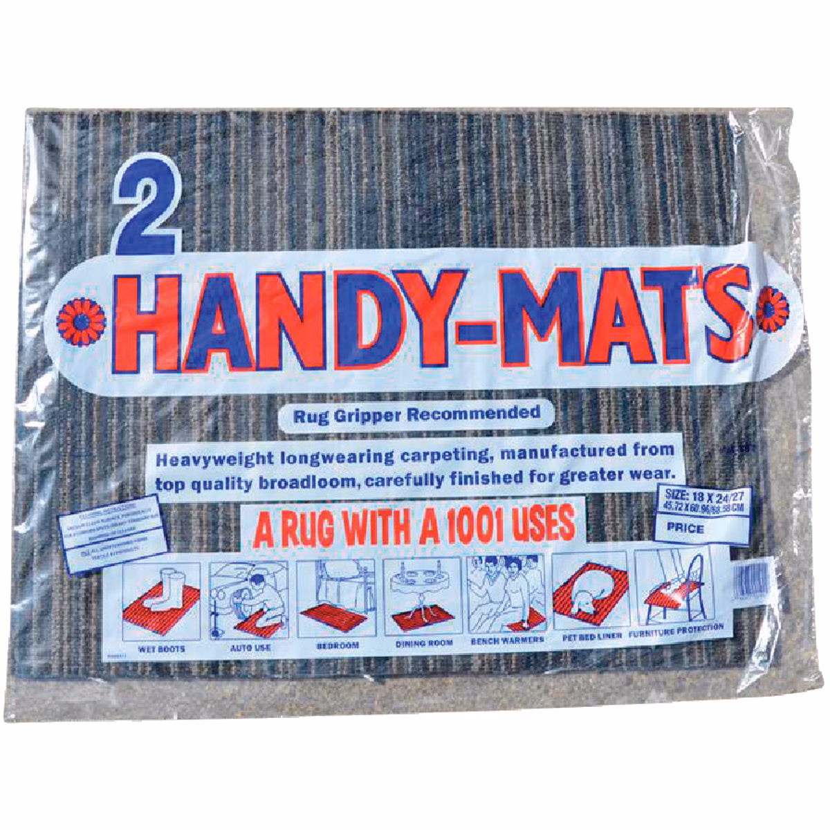Garland Rug Handy-Mats 18 In. x 24/27 In. Assorted Colors Mat Rug (2-Pack)