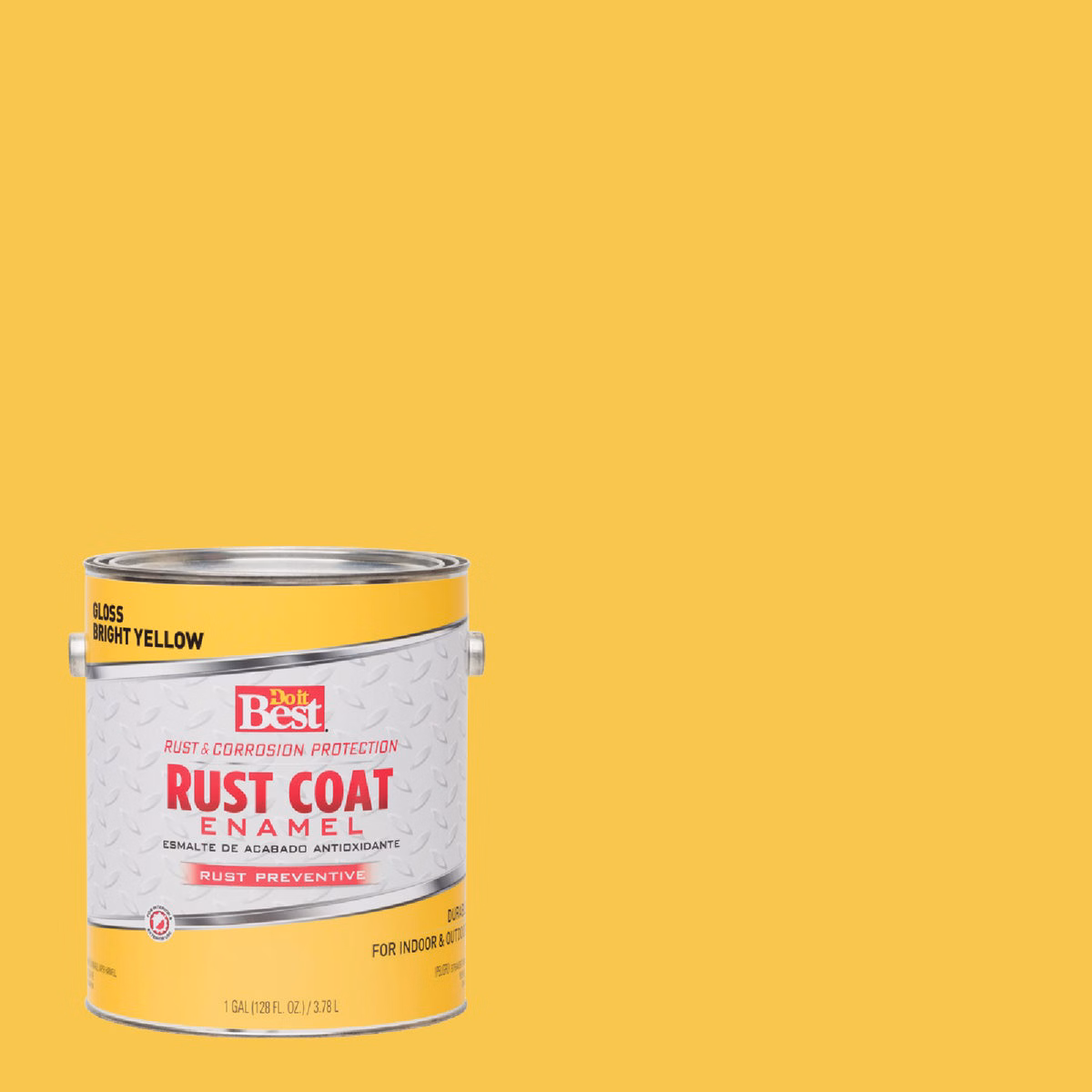 Do it Best Rust Coat Oil-Based Gloss Enamel, Bright Yellow, 1 Gal.