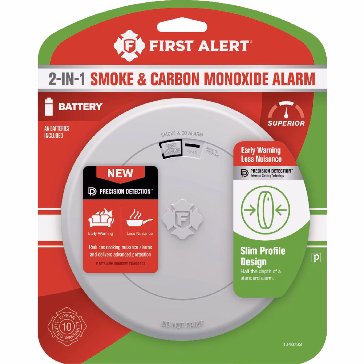 First Alert SMCO200 2-In-1 Battery Operated Photoelectric Smoke & Carbon Monoxide Alarm