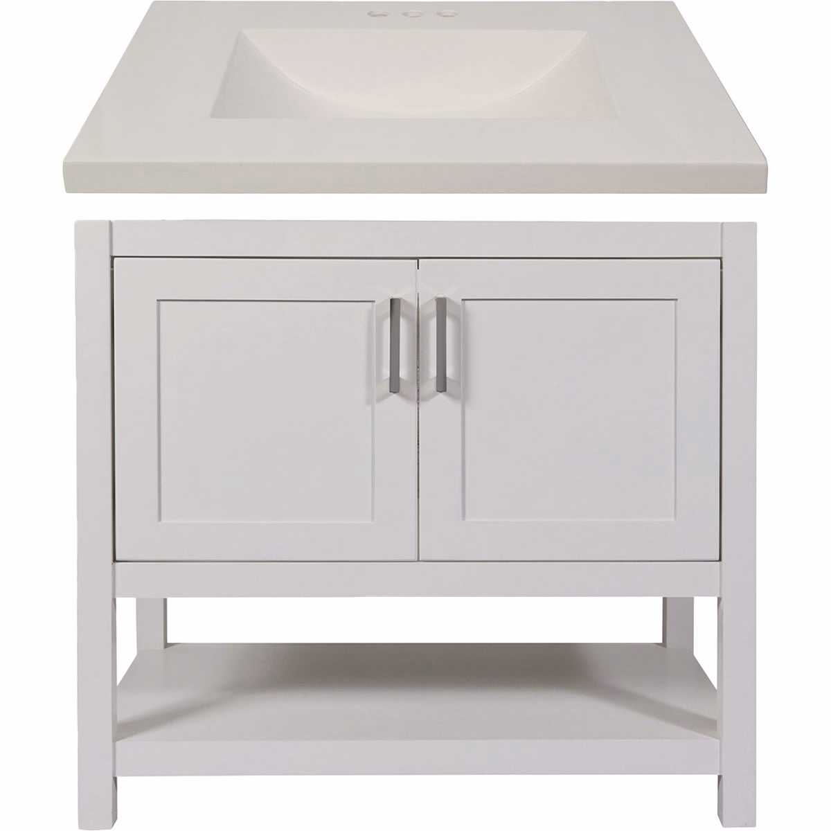 Modular Monaco White 36 In. W x 21 In. D x 34-1/2 In. H Vanity with White Cultured Marble Top