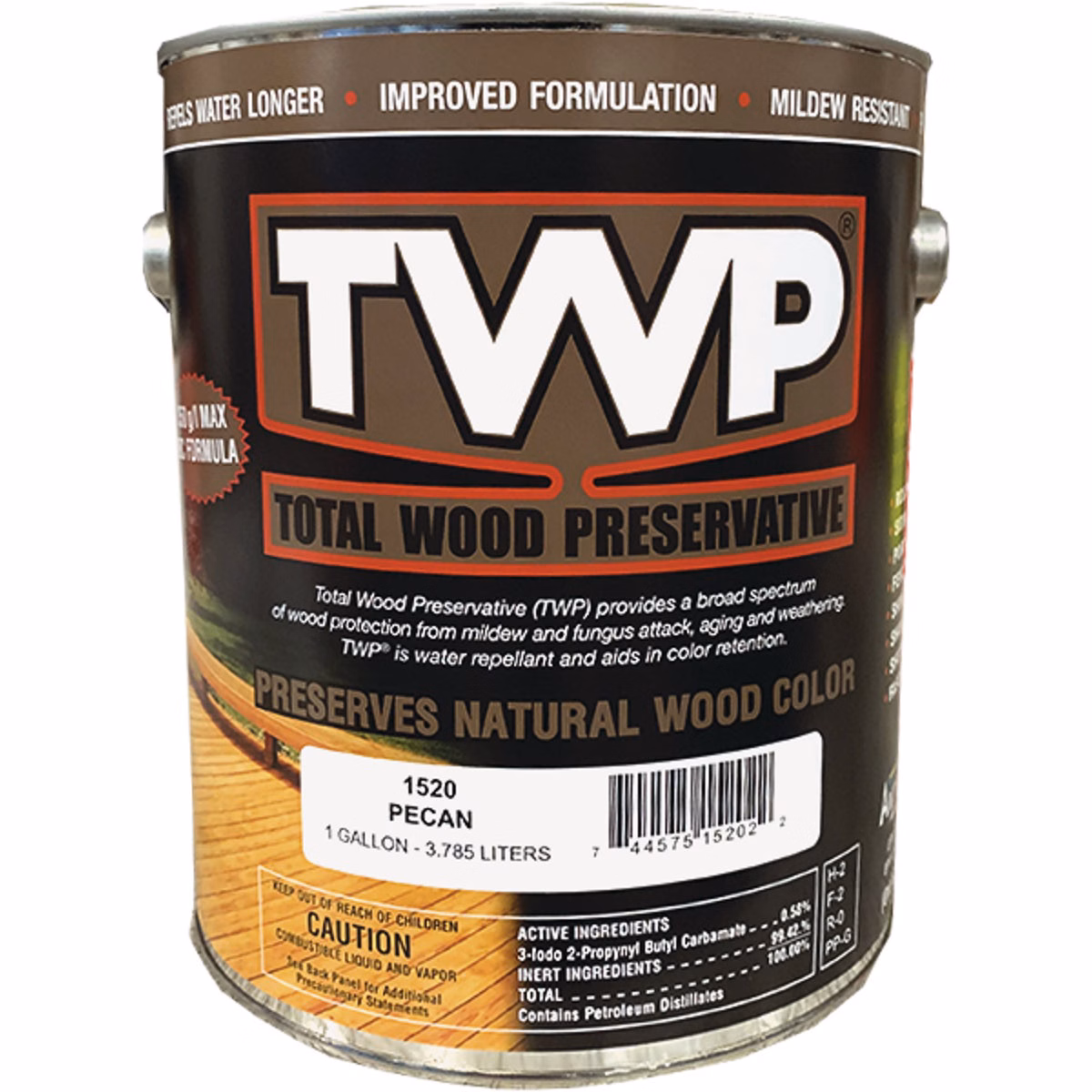 TWP 1500 Series Low VOC Wood Preservative Deck Stain, Pecan, 1 Gal.